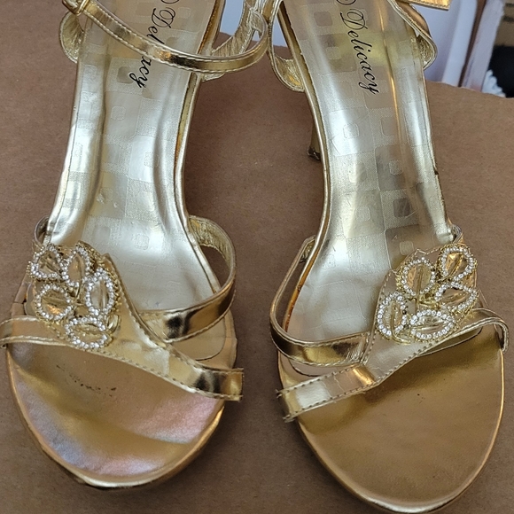 Gold Rhinestone Heels - Picture 8 of 11